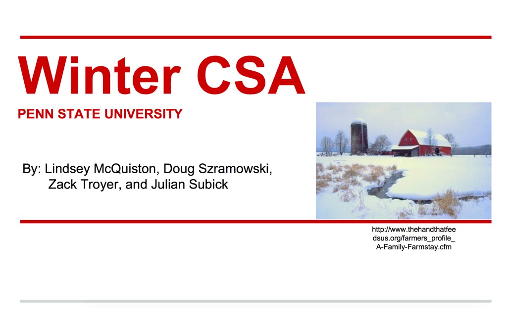 Winter CSA Proposal